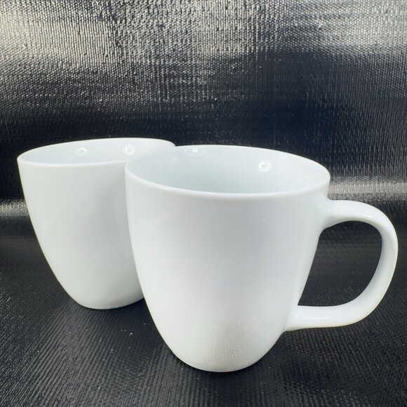 Amuse Professional Barista Heavy White Ceramic Coffee Mug Cup Set 2 Mugs Cups - Picture 11 of 12